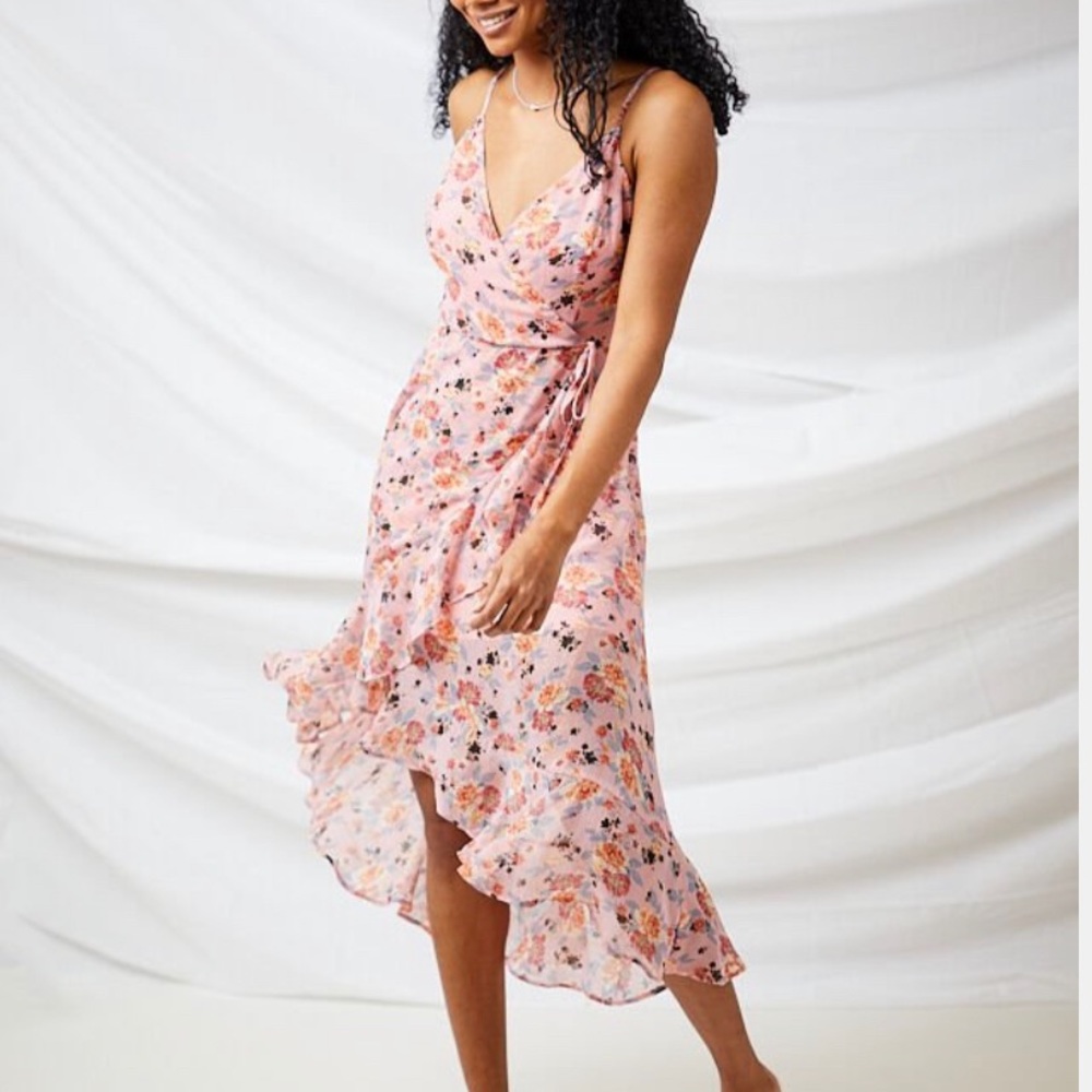 Altar’d State NWT, Pink Floral Wrap Dress, Medium